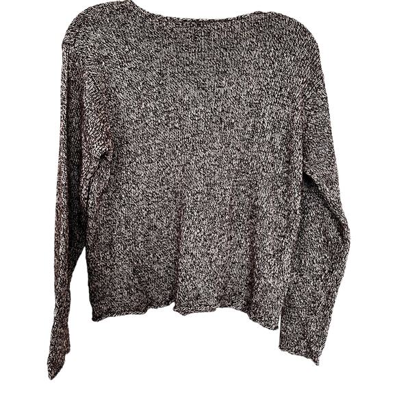 Eileen Fisher brown ecru linen blend marled sweater Small - Picture 3 of 7